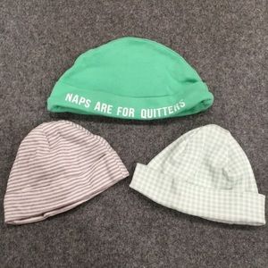 Baby Hat Lot Striped Checkered Nap are for Quitters Beanie‎ Cotton